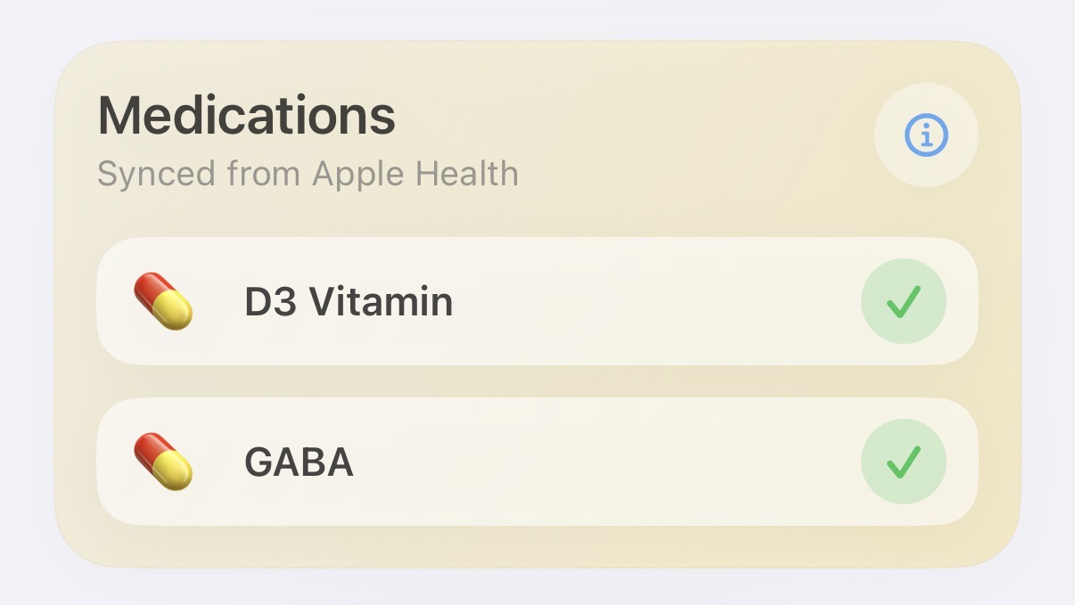 Medications synced from Apple Health